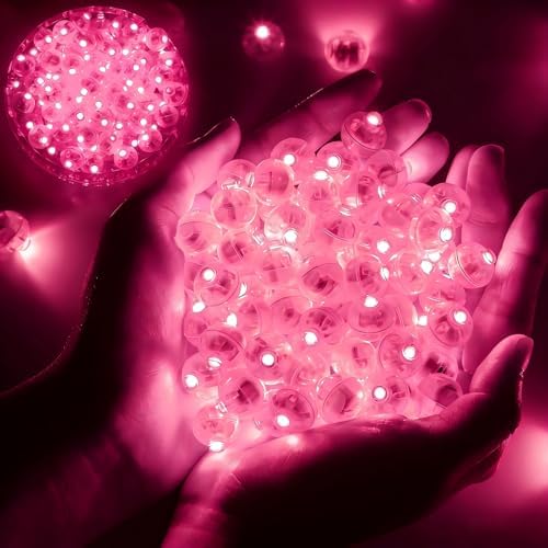 200pcs Balloon Lights Warm White Mini LED Lights Round Long Standby Time Multicolor Ball Lamps Paper Lantern for Easter Birthday Party Christmas Halloween Decoration Pink by chzk