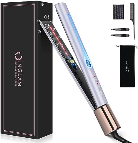 IG INGLAM 1 Inch Infrared Titanium Flat Iron Hair Straightener by INGLAM