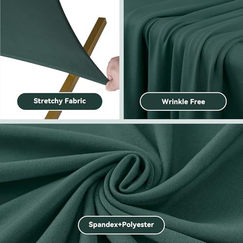 Hunter Green Spandex 2-Sided Round Top Chiara Fitted Arch Backdrop Cover Set of 3 (7.2FT,6FT,6FT) for Wedding Birthday Party Stand Decoration - Image 2