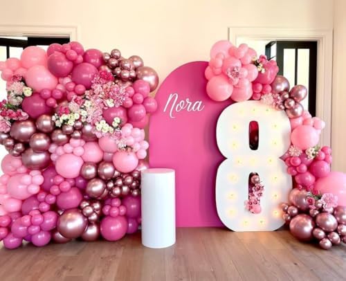 Pink Balloons Garland Arch Kit 170pcs, Hot Pink Metallic Pink Shades of Pink Valentine's Day Balloons for Birthday Wedding Princess Theme Engagements Baby Shower Party Decorations - Image 4