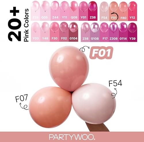 PartyWoo Dusty Pink Balloons 140pcs Dusty Rose Boho Netural Pink Color - Image 4