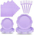 96 Pcs Lavender Paper Plates and Napkins Set Party Supplies for 24 Guest by Unknown