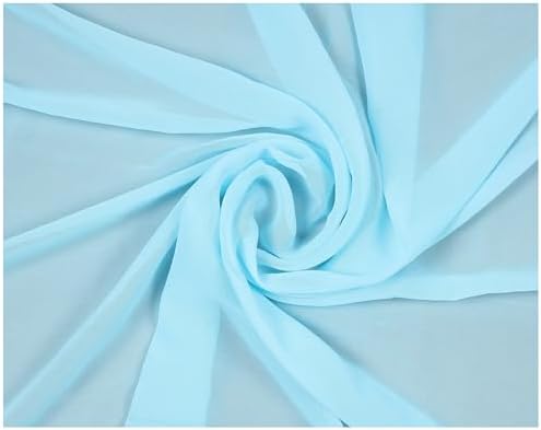 65 Yard Chiffon Fabrics, 44" Wide, Lightweight, Sheer – Aqua Blue - Image 3