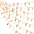 Rose Gold Champagne Gold Beige Party Decorations Metallic Fabric Triangle Flag Pennant Banner Garland Bunting for Engagement Bridal Shower Wedding Birthday Baby Shower Graduation Decoration Supplies by pinkblume