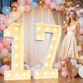 Pooqla 4FT Marquee Numbers, Large Light Up Number 17th Birthday Party Decor by Pooqla