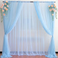 20ft X 10ft Baby Blue Tulle Backdrop Curtain for Parites, Sheer Backdrop Curtains Fabric Drapes for Wedding Ceremony Arch Party Stage Decorations by Partisky
