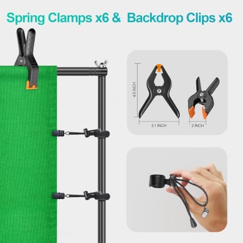 EMART 7 x 10 FT Photography Lighting Kit with 85W LED Bulbs for Portrait - Image 6
