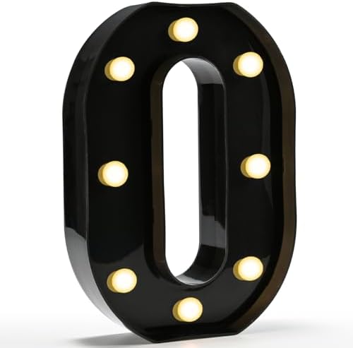 Pooqla Black Light Up Numbers 0, Room Birthday Decorations for Boys by Pooqla
