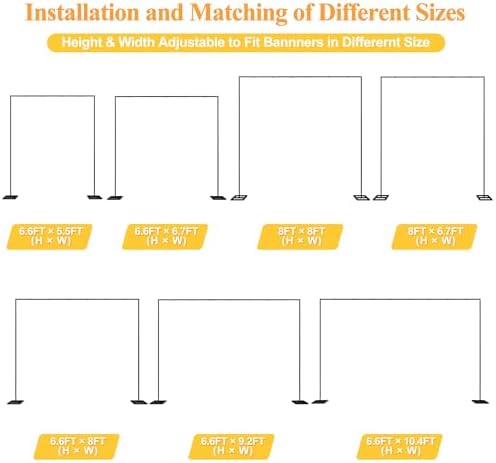 Putros Heavy Duty Backdrop Stand 8ft x 8ft Black Pipe and Drape Backdrop Stand Kit Adjustable Metal Backdrop Sand for Wedding Photobooth Exhibition Decoration - Image 3