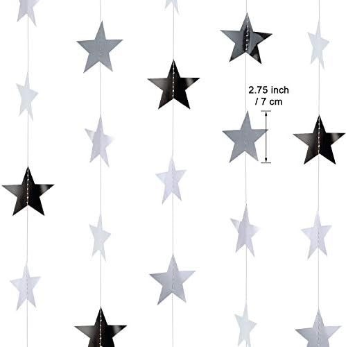 Patelai Glitter Star Garland Banner 2026 Party Decor 130 Feet Star Hanging Streamers Twinkle Backdrop for Classroom Birthday Graduation Wedding Supplies(Silver) - Image 2