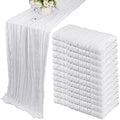 35x72 Inch White Cheesecloth Table Runner Boho Wedding Party Home Decor by Fivenl