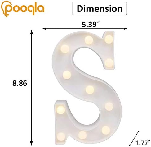 Pooqla LED Light Up Letters, Warm White and Colorful Lighted Marquee Letters with Remote, Lighted Letter for Party Birthday Decorations, Gift for Girls Boys Night Light, Wedding Home Decor, Letter S - Image 3