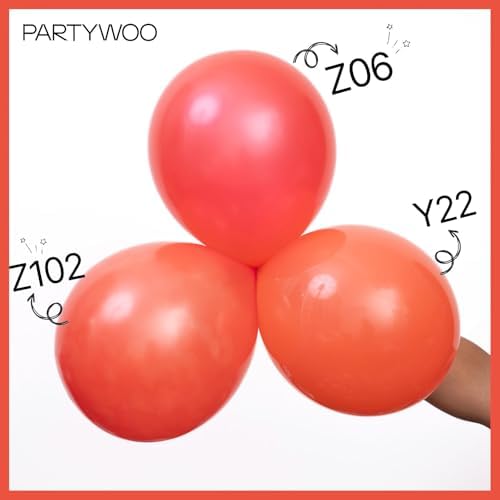 PartyWoo Coral Balloons 140pcs Pink Light Red Coral Color Different Sizes - Image 4