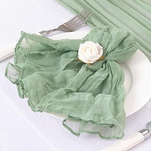 DeZerlor Sage Green Washable Cheesecloth Napkins Set of 50 for Party - Image 6