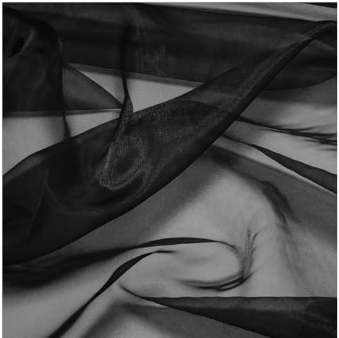 55 Yard Organza Fabric 44" Wide for Wedding Event Décor - Black - Image 4