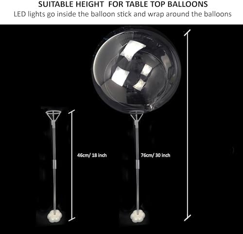 Lightsfever Warm White 6PC LED Light up Balloons with Sticks, DIY Decor Kit - Image 2