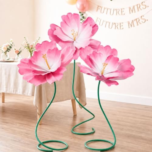 3 Pcs 5ft Giant Artificial Flowers Wedding, Red by Maysing