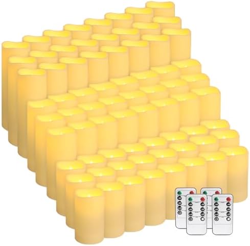 72-Pack LED Flameless Candles with Remote Control - Perfect for Home, Parties, and Special Occasions - Create a Magical Ambiance Effortlessly(Three Sizes) by CAKETYCG
