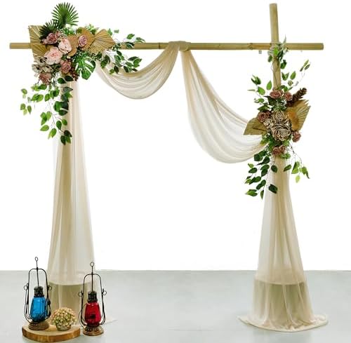 Pack of 1 Wedding Arch Drape Panel Fabric 30" x 50ft - Champagne Gold - Image 2