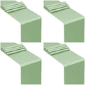 SiinvdaBZX 4 Pcs Sage Green Satin Table Runner 12 x 108 inches Long by SiinvdaBZX