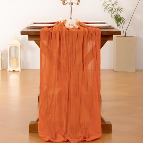 Cheesecloth Table Runner Fall Boho Wedding Birthday Party Home Decor - Image 4
