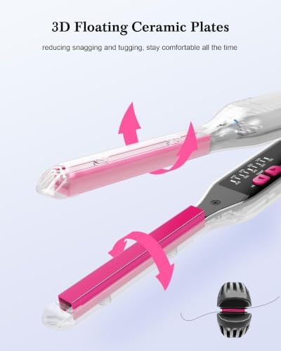 Small Flat Irons for Short Hair, 3/10" Pencil Flat Iron with Adjustable Temp Mini Hair Straightener for Edges Pixie Cut and Bangs, Tiny Hair Straightener with Floating Plates, Auto Shut Off - Image 5
