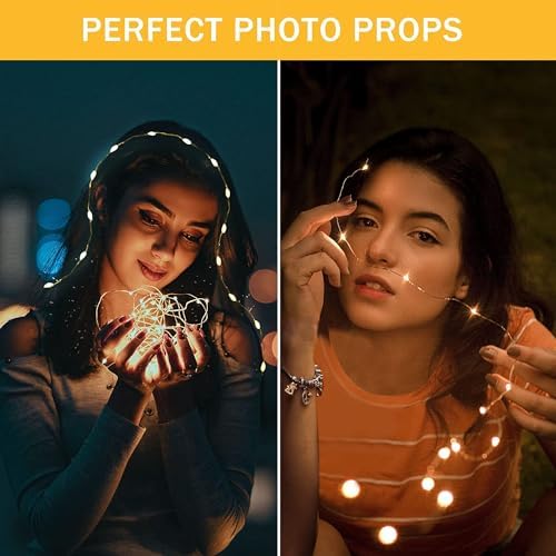 20 Pack Fairy Lights Battery Operated 7ft 20 LED Mini String Lights Twinkle Lights Silver Wire Firefly Starry Lights for Mason Jars Wedding Party Christmas Centerpiece Table Decorations, Warm White - Image 5