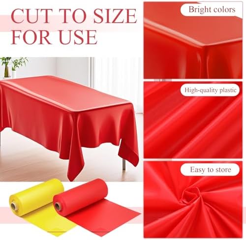 Moukeren 2 Roll Circus Carnival Table Cover Backdrop, Yellow, Red - Image 3