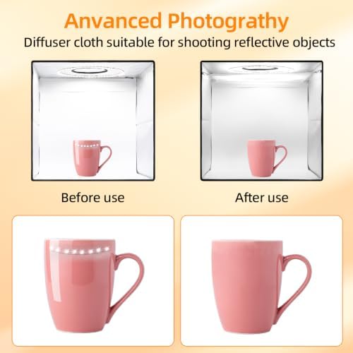 Light Box with Tripod, 12/16/20/24/32 Inch Lightbox with CRI>95 120 White Warm LED Light Beads. Portable Photo Light Box with 6 Colors PVC Backdrops. Dimmable Shooting Tent Kit for Studio Photography - Image 5