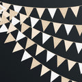 Champagne Gold Beige White Party Pennant Banner Flag Hanging Glitter Paper Triangle Bunting for Birthday Graduation Wedding Shower Engagement Bridal Shower Holiday Baptism Party Decorations by pinkblume