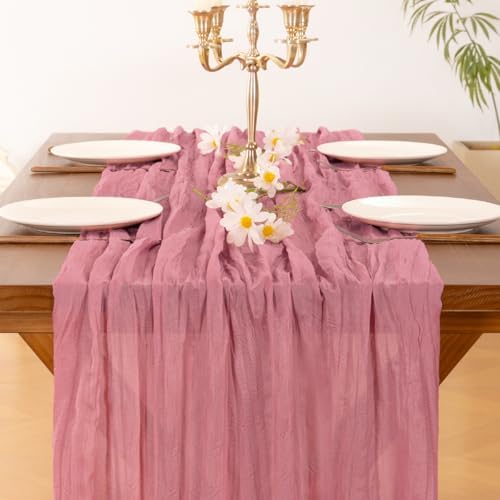 Cheesecloth Table Runner Fall Boho Wedding Birthday Party Home Decor - Image 6