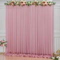 10x10ft Dusty Rose Tulle Backdrop Curtain for Parites, Sheer Backdrop Curtains for Wedding Baby Shower Birthday Party Photo Shoot Decorations by Partisky