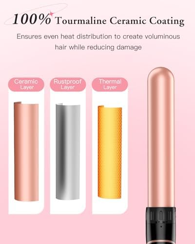 Long Barrel Curling Iron Wand Set, BESTOPE PRO 6 in 1 Curling Wand Set with Ceramic Barrel for Long/Medium Hair, 0.35"-1.25" Interchangeable Hair Wand Curler, Dual Voltage, Include Glove & Clips - Image 6