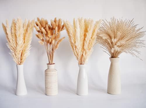 Natural Dried Pampas Grass Decor, Beige Pampas Grass, Bunny Tails Dried Flowers, Reed Grass Bouquet for Wedding Boho Flowers Home Table Decor, Rustic Farmhouse Party (100 in Total ) - Image 3