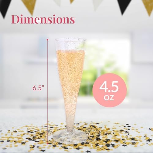 Prestee Disposable Champagne Flutes, 4.5 oz Plastic Champagne Glasses - Image 3