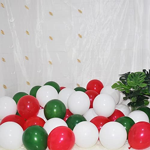 300 Pack Red Green and White Balloons - 5 Inch Mini Red Dark Green White Latex Small Balloons - 100 of Each Colors for Party Balloons Arch Wreath Assorted Colors Decorations - Image 3
