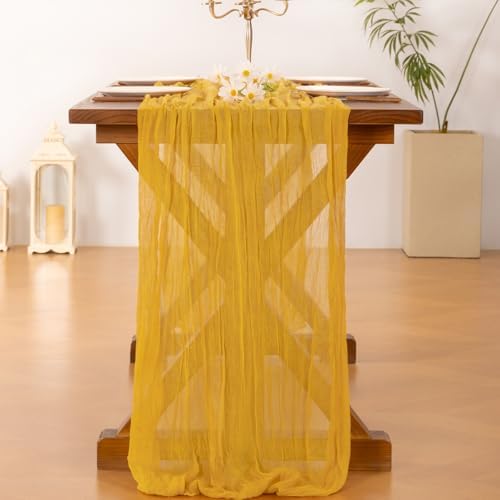 Cheesecloth Table Runner Fall Boho Wedding Birthday Party Home Decor - Image 4
