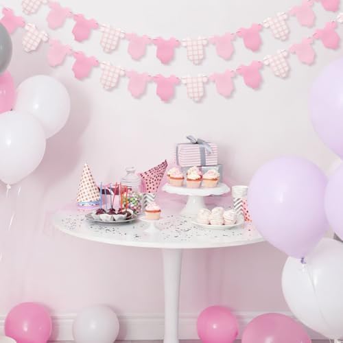 Weysat 2 Pcs Gender Reveal Banner Decorations Pink Plaid Banner - Image 5