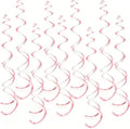 32 PCS Pink Hanging Swirl, Sparkle Ceiling Hanging Decorations, Plastic Streamer Party Decorations for Birthday, Baby Shower, Bridal Shower, Easter, Graduation by PARTVON