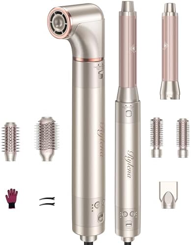 8-in-1 Air Styler Pro, Hair Dryer Brush & Blow Dryer Brush with Auto-Wrap Curlers, 110,000 RPM High-Speed Motor, No Heat Damage Multi Styler Gift Set for Women by RYLENA