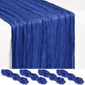 4 Pack Royal Blue Cheesecloth Table Runner 17x108 Inches Boho Home Decor by Showgeous