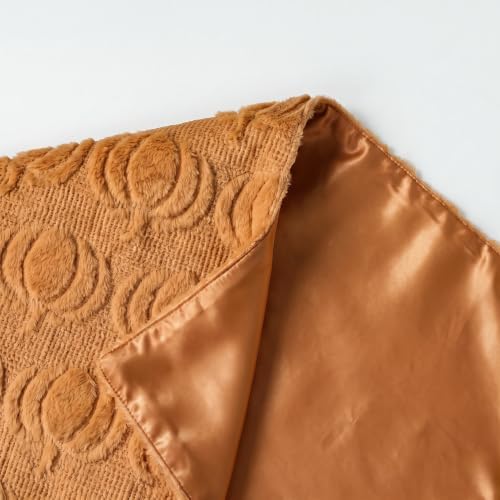 Artoid Mode Caramel Soft Faux Fur Pumpkins Fall Table Runner 13x90 Inch - Image 5
