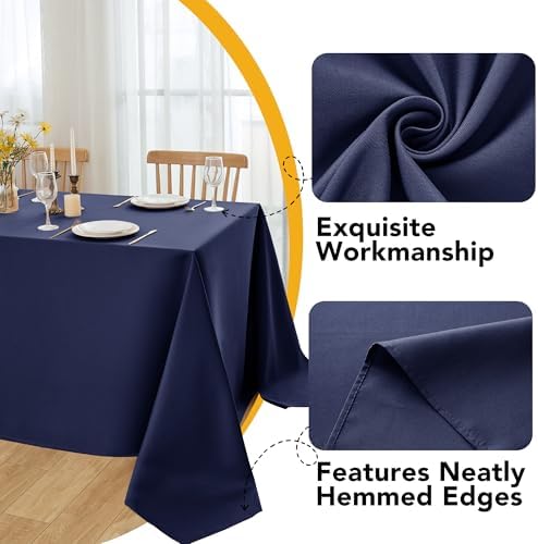 10-Pack Navy Blue Tablecloths for Rectangle Tables, 60 x 84 Inches - Image 3