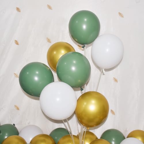 300 Pack Sage Green Gold and White Balloons 5 Inch Latex Green White Metallic Gold Bulk Small Balloon Arch Garland Kit for Birthday Wedding Bridal Baby Shower Supplies Graduation Party Decorations - Image 4