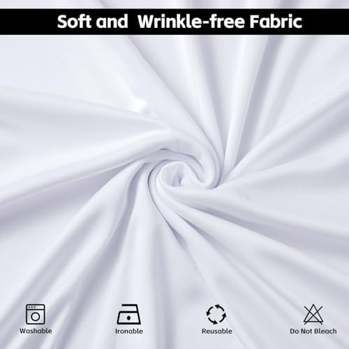 White Backdrop Curtains for Wedding Parties, 10x7FT Wrinkle Free Photo Backdrop Curtains for Wedding Birthday Party Baby Shower, Fabric Drape with Rod Pockets 5ft x 7ft, 2 Panels - Image 4