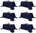 Fitable 6 Pack Navy Tablecloths 90x132 Inch for 6 Foot Rectangle Tables by Fitable