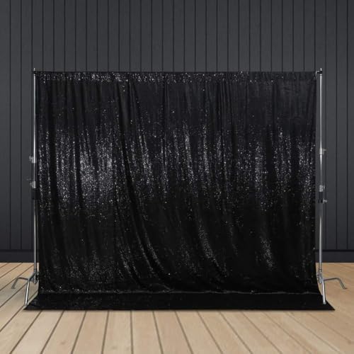Juya Delight Black Sequin Backdrop, 20FTx10FT NO See-Through Photobooth Backdrop Curtains for Birthday, Party, Wedding Decoration by JuyaDelight