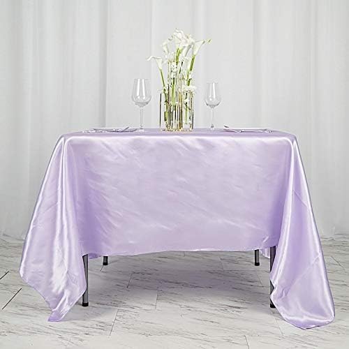 Balsa Circle 10 pcs 72x72 inch Lavender Square Tablecloth Satin Fabric Overlays Linens | Table Cloths Cover for Wedding Party Banquet Reception Events Decoration Kitchen Dining Events Kitchen Dining - Image 5