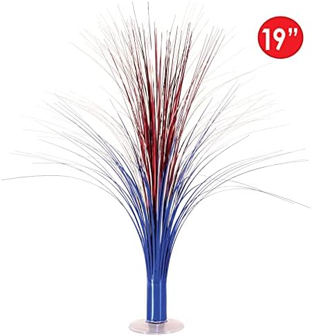 Beistle Metallic Spray Centerpieces 19 Inch Red Silver Blue, Pack of 2 - Image 4