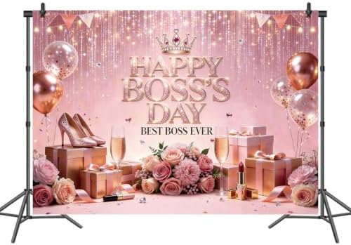Happy Boss's Day Backdrop 6x4ft Pink Female Boss Party Banner (7X5FT) - Image 7